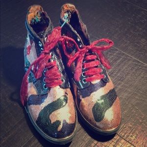 Sassy Irregular Choice sequined Shoes.